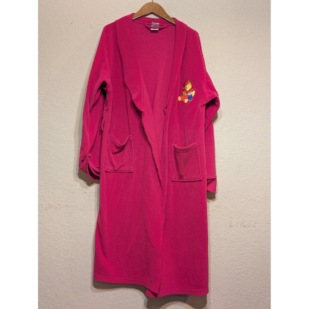Disney Catalog Winnie the Pooh Robe Pink Fleece Medium Sleepwear‎